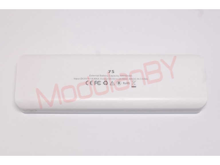 7S-WT (Белая) 5V 10000mAh input - 5V 1A max , out - 5V 2,1A max , фонарик