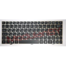 Клавиатура RUS для MSI WIND U135 U135DX U160 U160DX MS-N014 черная золотистая рамка