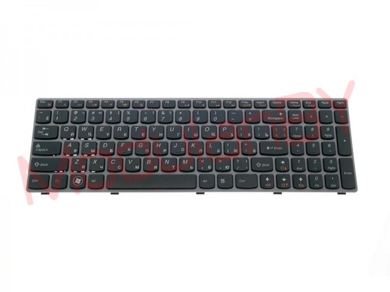 Клавиатура RUS для LENOVO Y570 черная в серая рамка