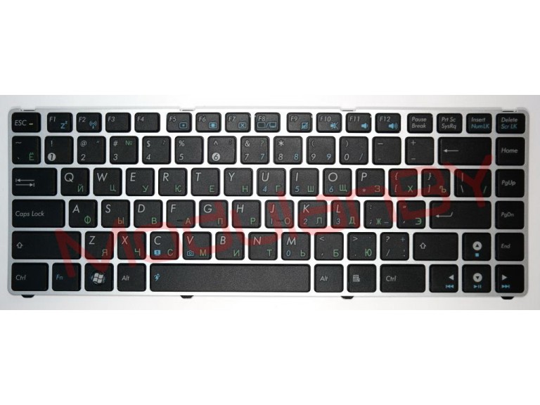 Клавиатура RUS для ASUS EEEPC 1201 1215 1225 UL20 UX30 black silver frame
