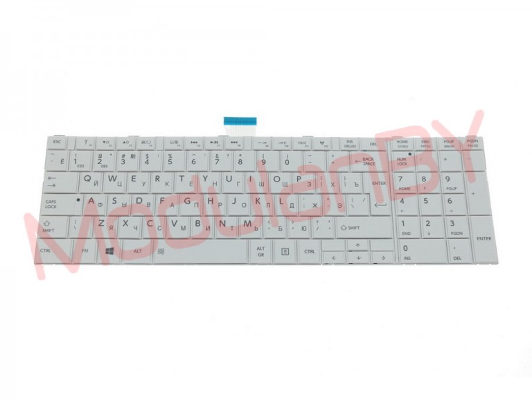 Клавиатура RUS для TOSHIBA Satellite C850 C870 WHITE БЕЛАЯ