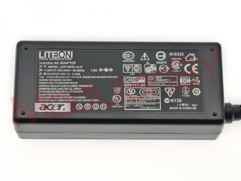 Блок питания ACER 19V 3.42A 65W 2PIN 5.5X1.5 original CE