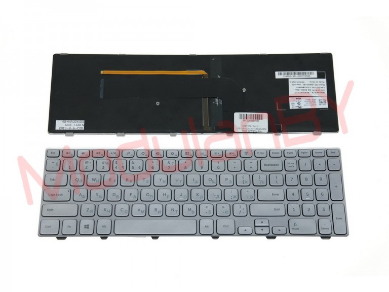 Клавиатура RUS для DELL INSPIRION 15-7000 15-7537 15-7737 SILVER