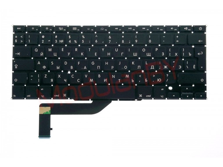 Клавиатура RUS для Apple MacBook Pro 15" A1398 черная , большая клавиша ввода