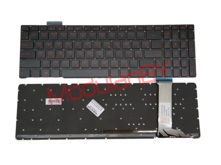 Клавиатура RUS для Asus G551 G771 GL552 GL752 черная подсветка красная