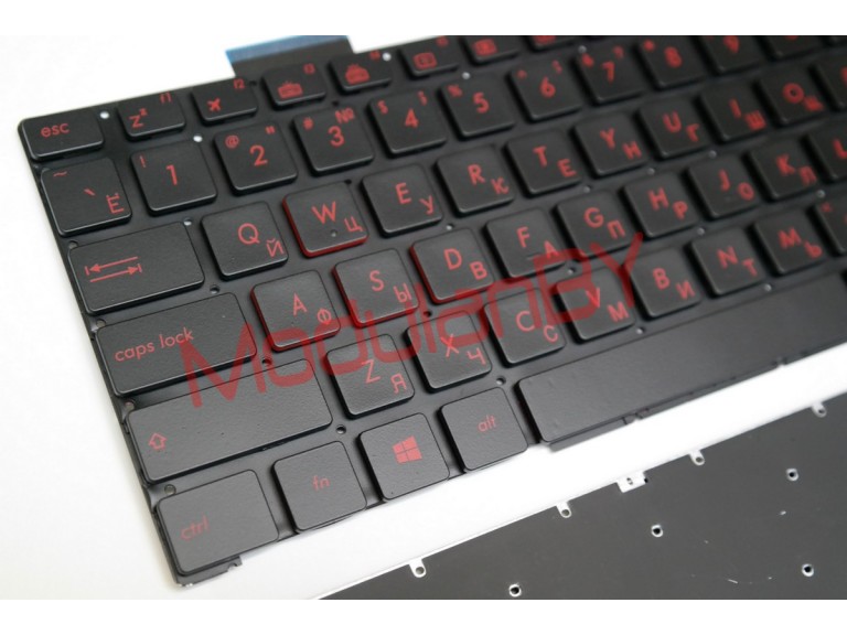 Клавиатура RUS для Asus G551 G771 GL552 GL752 черная подсветка красная