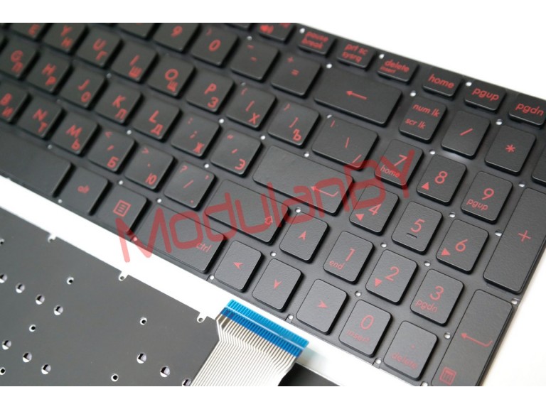 Клавиатура RUS для Asus G551 G771 GL552 GL752 черная подсветка красная