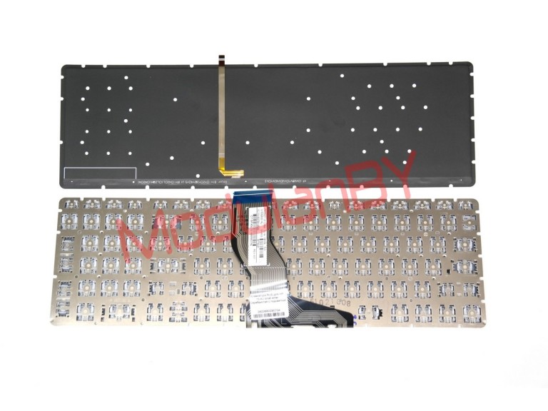 Клавиатура RUS для HP 15-AU small enter Серебристая с подсветкой