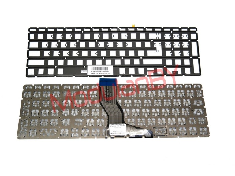 Клавиатура RUS для HP 15-AU small enter Черная с подсветкой