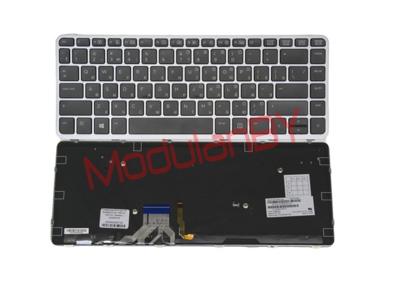 Клавиатура RUS для HP EliteBook Folio 1040 G1 , 1040 G2 , Черная , с подсветкой