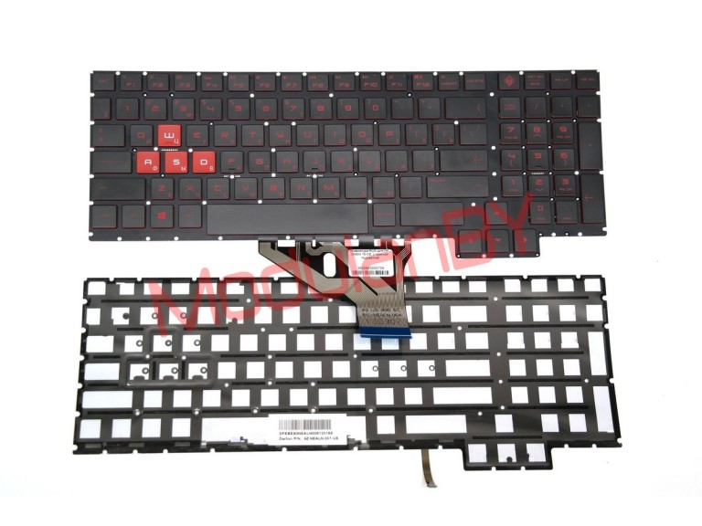 Клавиатура RUS для HP OMEN 15-CE с красной подсветкой