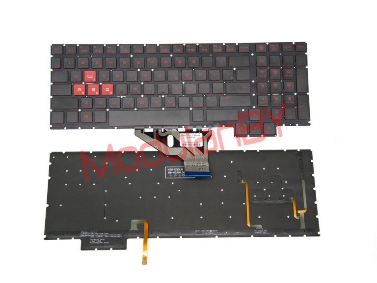 Клавиатура RUS для HP OMEN 15-CE с красной подсветкой