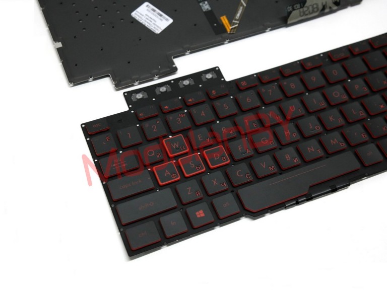 Клавиатура RUS для ASUS FX504 FX505 черная с красной подсветкой