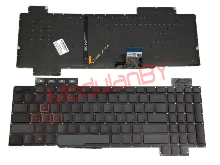 Клавиатура RUS для ASUS FX504 FX505 черная с красной подсветкой