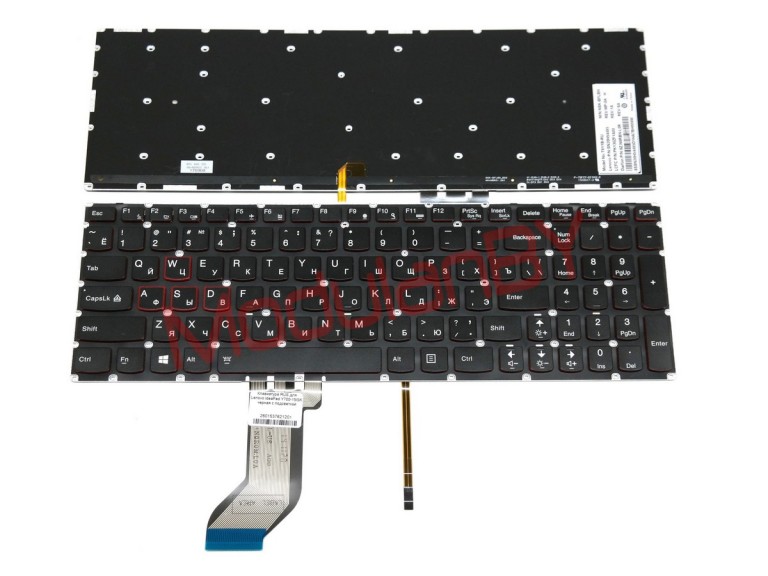 Клавиатура RUS для Lenovo IdeaPad Y700-15ISK черная с подсветкой