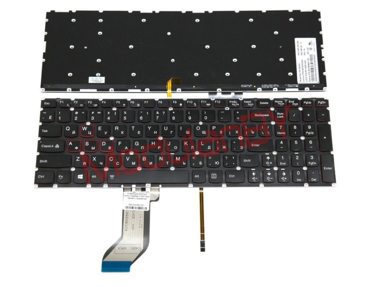 Клавиатура RUS для Lenovo IdeaPad Y700-15ISK черная с подсветкой