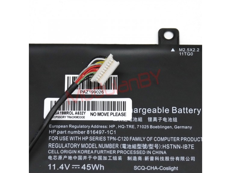 АКБ VR03XL для HP Envy 13-D 11.4V 45Wh и других моделей ноутбуков