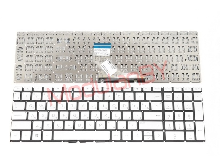 Клавиатура RU для HP 15-DA 15-dw 250 G7 Pavilion Gaming 15-ec серебристая c подсветкой