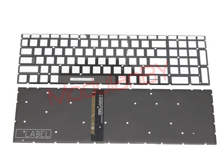 Клавиатура RU для HP 15-DA 15-dw 250 G7 Pavilion Gaming 15-ec серебристая c подсветкой