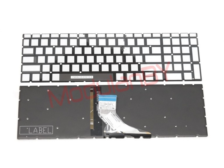 Клавиатура RU для HP 15-DA 15-dw 250 G7 Pavilion Gaming 15-ec серебристая c подсветкой