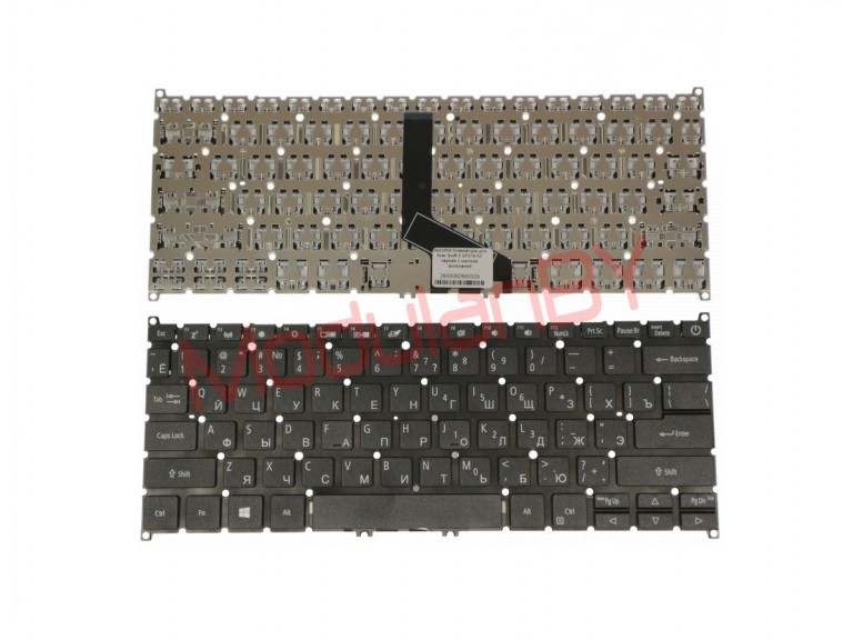 Клавиатура для Acer Swift 5 SF514-52 черная с кнопкой включения