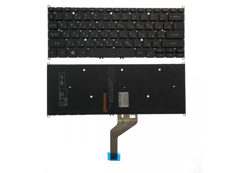 Клавиатура для Acer Swift 5 SF514-53 черная с подсветкой с кнопкой включения
