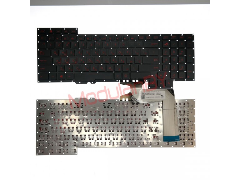 Клавиатура для Asus G751 черная красные буквы