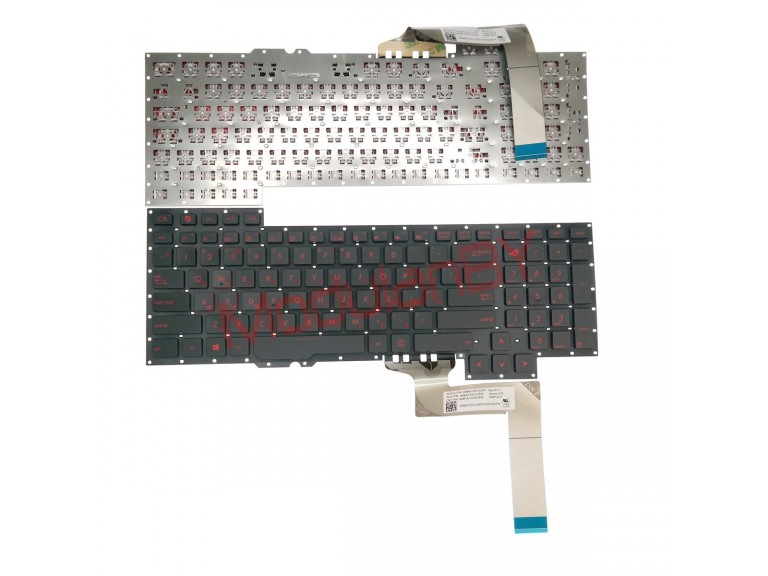 Клавиатура для Asus G751 черная красные буквы