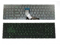 Клавиатура RU для HP 15-DA 15-dw 250 G7 Pavilion Gaming 15-ec 15-CX черная зеленые буквы подсветка