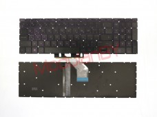 Клавиатура RU для HP 15-DA 15-dw 250 G7 Pavilion Gaming 15-ec черная с подсветкой фиолетовые буквы