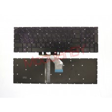 Клавиатура RU для HP 15-DA 15-dw 250 G7 Pavilion Gaming 15-ec черная с подсветкой фиолетовые буквы