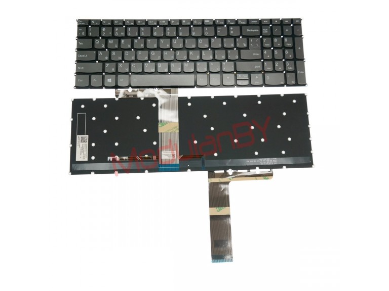 Клавиатура для Lenovo IdeaPad 3 15ALC6 5 15ARE05 серая с подсветкой без кнопки включения