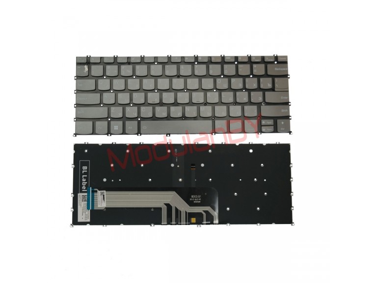 Клавиатура для Lenovo IdeaPad 5 Pro 14ITL6 14ACN6 серая с подсветкой