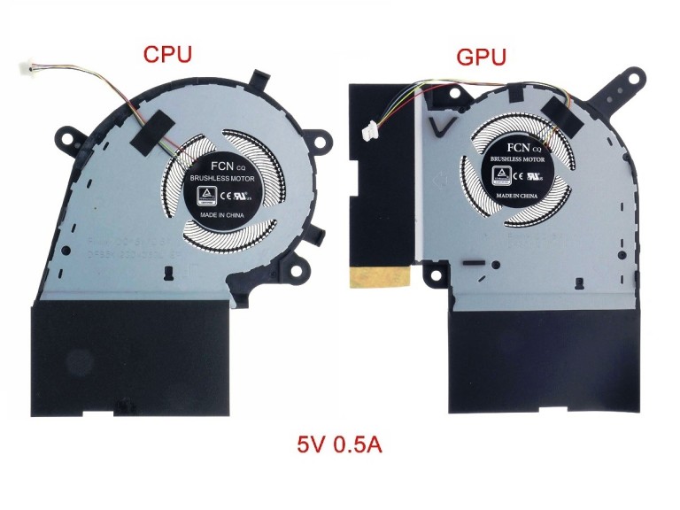 Вентиляторы CPU+GPU DFS5K12304363N FMMM DFS5K12115491L FMMR для Asus ROG STRIX G531GU G531GV