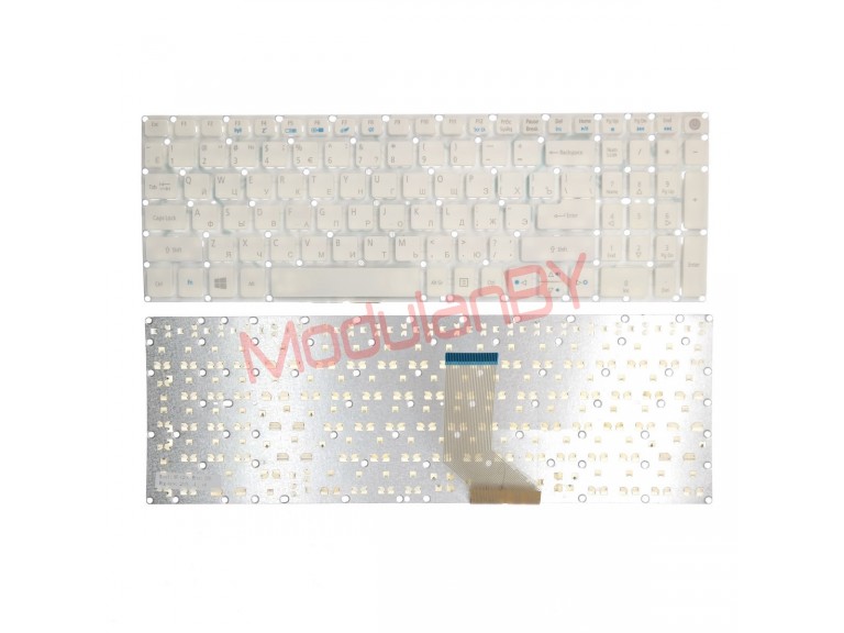Клавиатура для  Acer Aspire E5-573 A515-51 белая, без рамки, без трэкпоинта, без подсветки