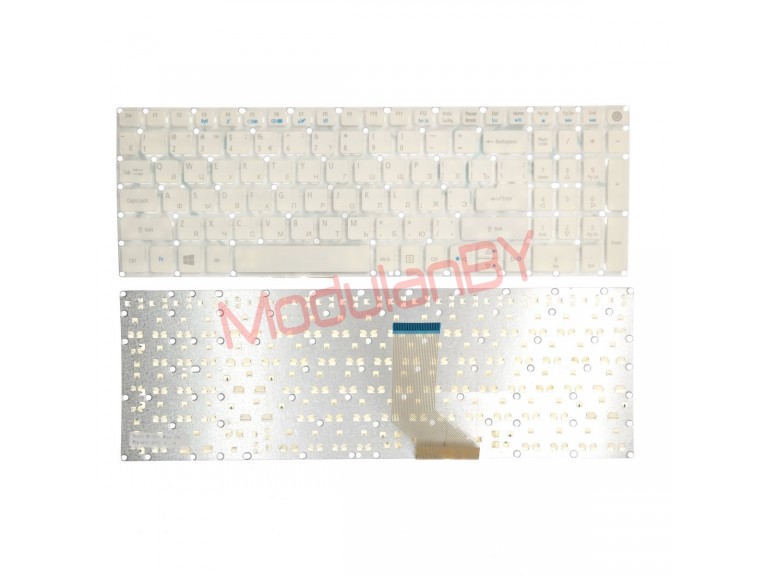 Клавиатура для  Acer Aspire E5-573 A515-51 белая, без рамки, без трэкпоинта, без подсветки