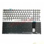 Клавиатура для  Asus  N550 N56 серебристая, без рамки, без трэкпоинта, с подсветкой