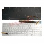 Клавиатура для Dell 15-7590 15-7591 серебристая, без рамки, без трэкпоинта, с подсветкой