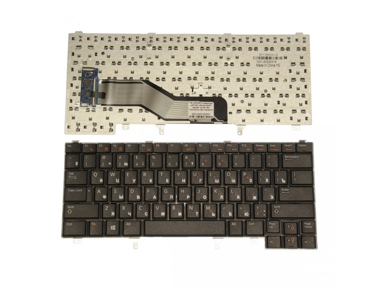 Клавиатура для Dell Latitude E6440 черная, normal, без трэкпоинта, без подсветки