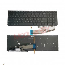 Клавиатура для HP Probook 450G3 650G2 черная, в рамке, без трэкпоинта, с подсветкой