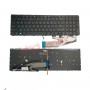 Клавиатура для HP Probook 450G3 650G2 черная, в рамке, без трэкпоинта, с подсветкой