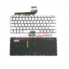 Клавиатура для HP ENVY 13-D серебристая, без рамки, без трэкпоинта, с подсветкой