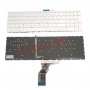 Клавиатура для  HP Pavilion 15-AB 15-BC  белая, без рамки, без трэкпоинта, с подсветкой