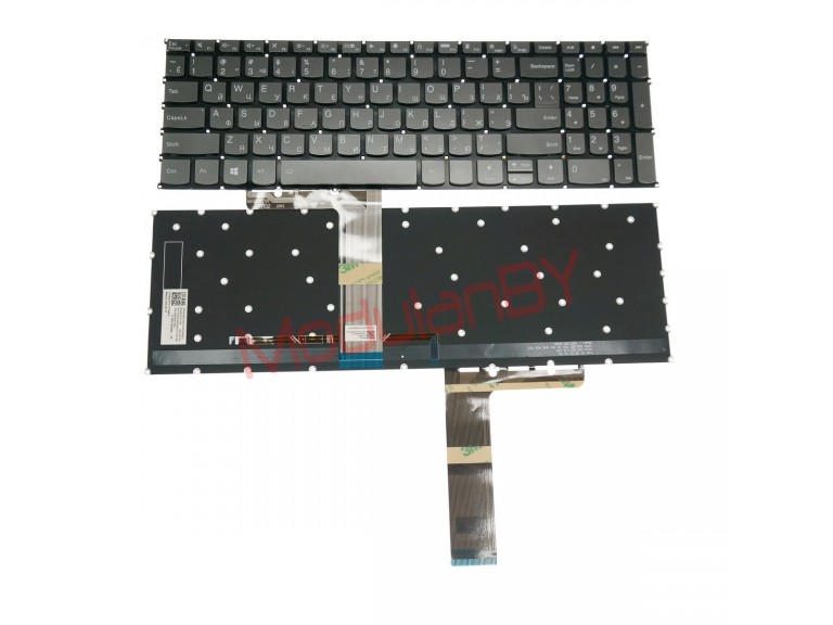 Клавиатура для Lenovo AIR 15 2021 S550-15 ideapad 5-15 15 серая, без рамки, без трэкпоинта, с подс