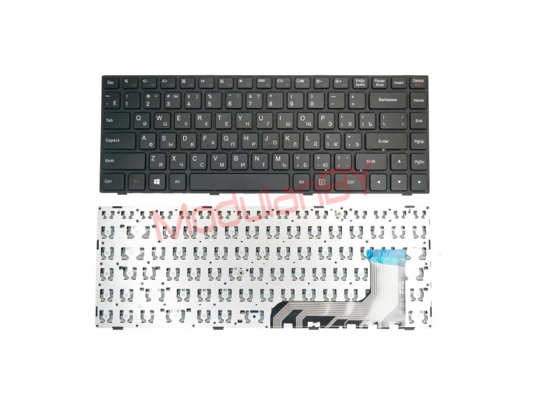 Клавиатура для Lenovo IdeaPad 100-14IBY черная, в рамке, без трэкпоинта, без подсветки
