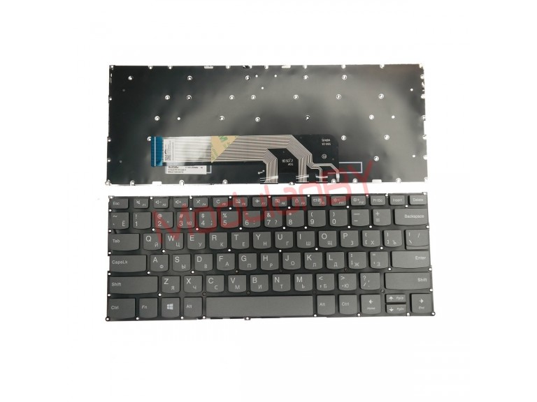 Клавиатура для  Lenovo YOGA 530-14 серая, без рамки, без трэкпоинта, без подсветки