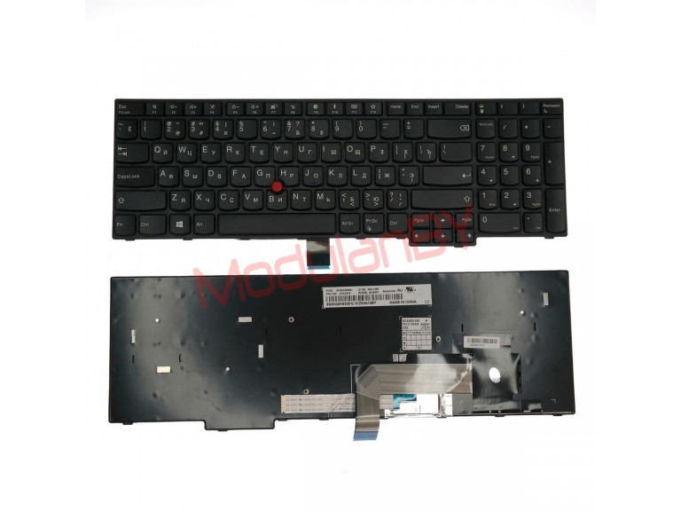 Клавиатура для Lenovo ThinkPad E570 черная, в рамке, с трэкпоинтом, без подсветки