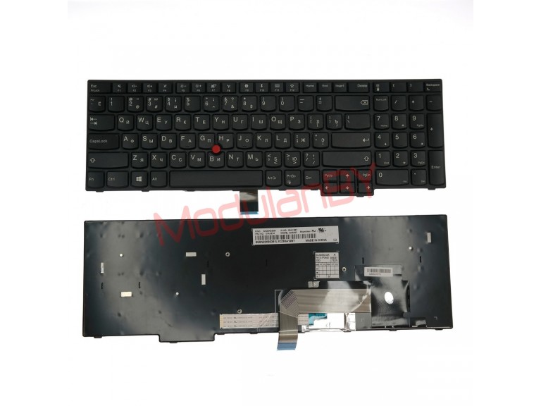 Клавиатура для Lenovo ThinkPad E570 черная, в рамке, с трэкпоинтом, без подсветки