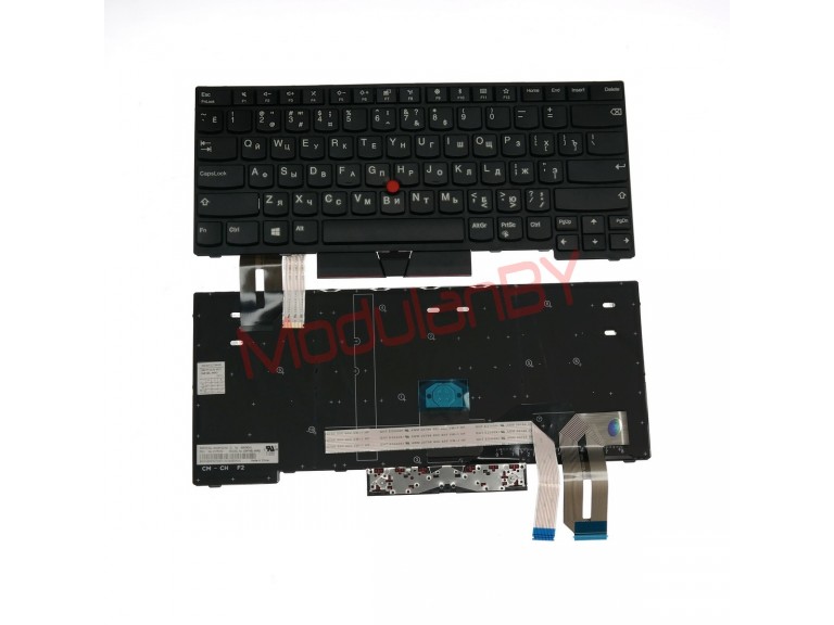Клавиатура для  Lenovo ThinkPad E480 черная, в рамке, с трэкпоинтом, без подсветки