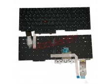 Клавиатура для Lenovo ThinkPad E15 черная, с трэкпоинтом, с подсветкой